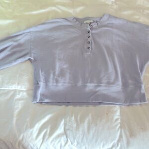 Z-Supply cropped still cozy 1/2 button down sweatshirt.